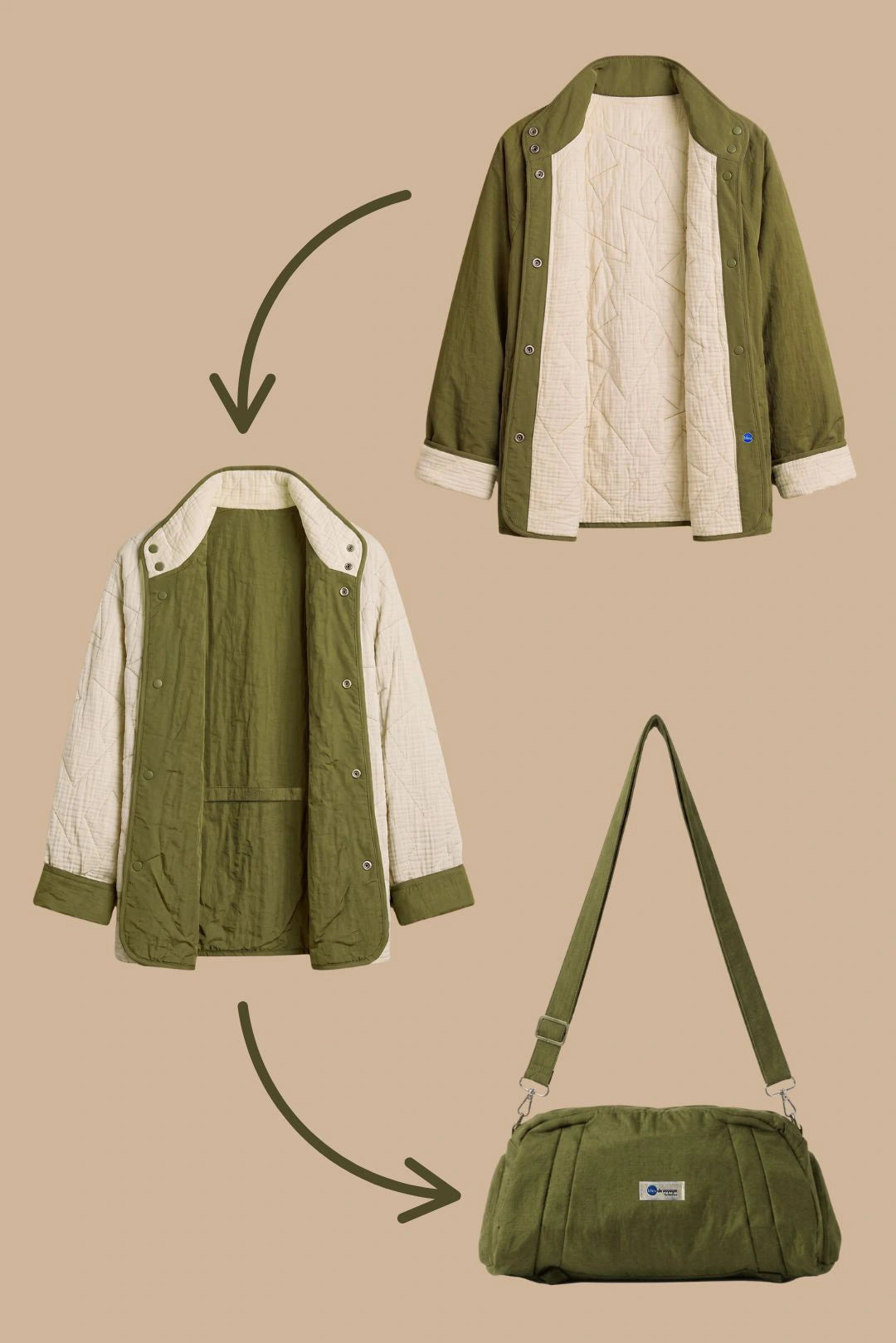 Veste/Sac week-end Rome Olive